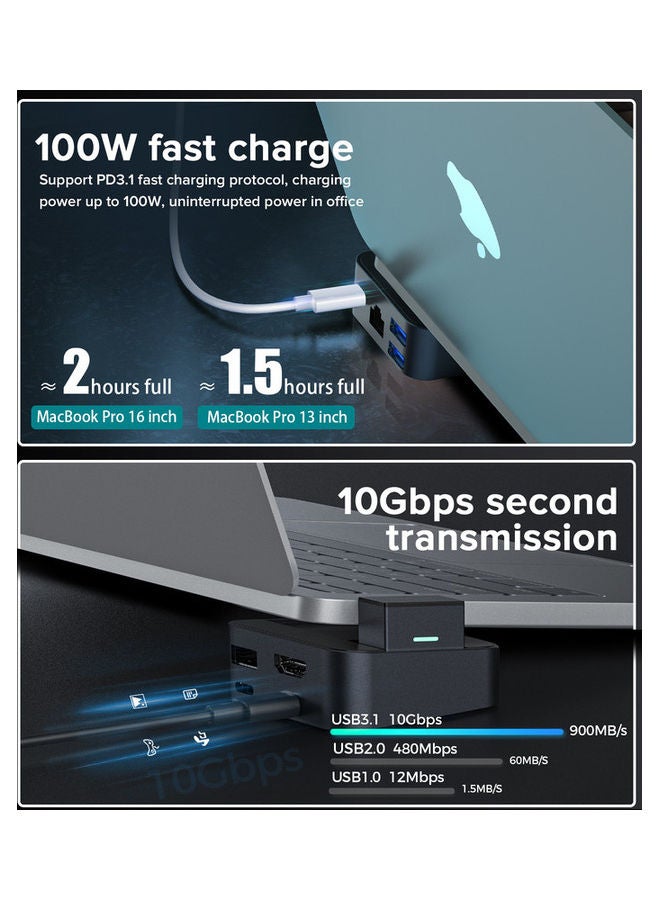 جوي روم - قاعدة شحن جى كيوب متعددة الوظائف مزودة بموزع USB-C‏ 8 في 1 رمادي - Image 1