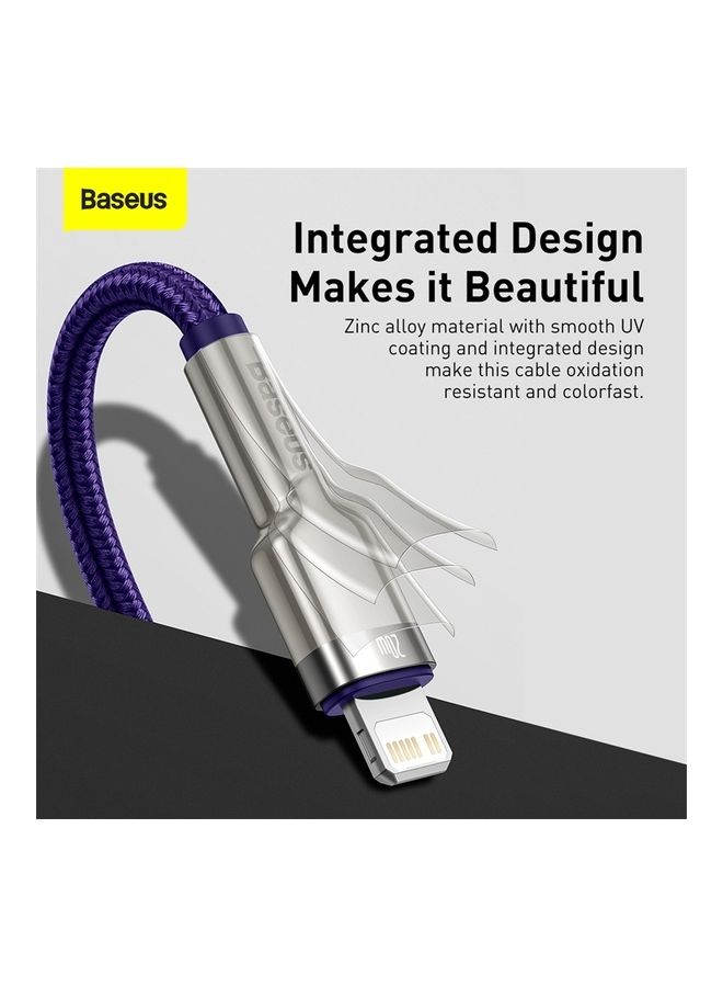 Baseus USB C to Lightning Fast Charging Data Transfer Cable PD 20W Cafule Series Power Delivery for iPhone 14/14 Pro/13 Pro/13 Pro Max/13/13 mini, iPad 9, 12 mini/12/12 Pro, 1M Purple  - Image 4