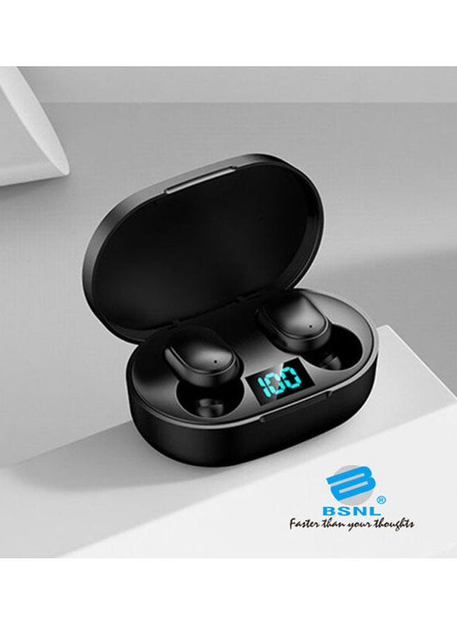 BSNL E6S Bluetooth Wireless Earphones With Mic And Charging Case Black - Image 2