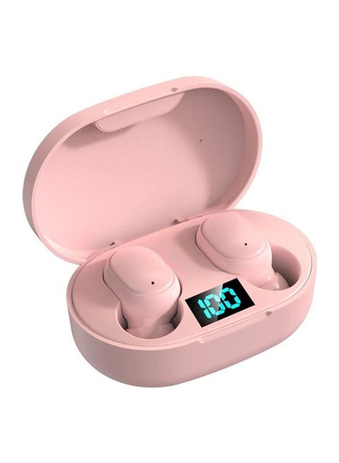 E6S Bluetooth Wireless Earphones With Mic And Charging Case Pink