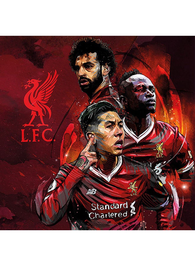 Liverpool Mohamed Salah Sadio Mane Firmino MDF Wall Art Multicolour - Image 1