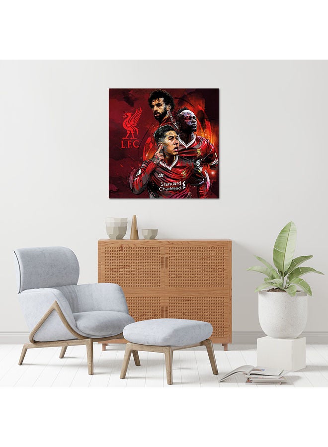 Liverpool Mohamed Salah Sadio Mane Firmino MDF Wall Art Multicolour - Image 2