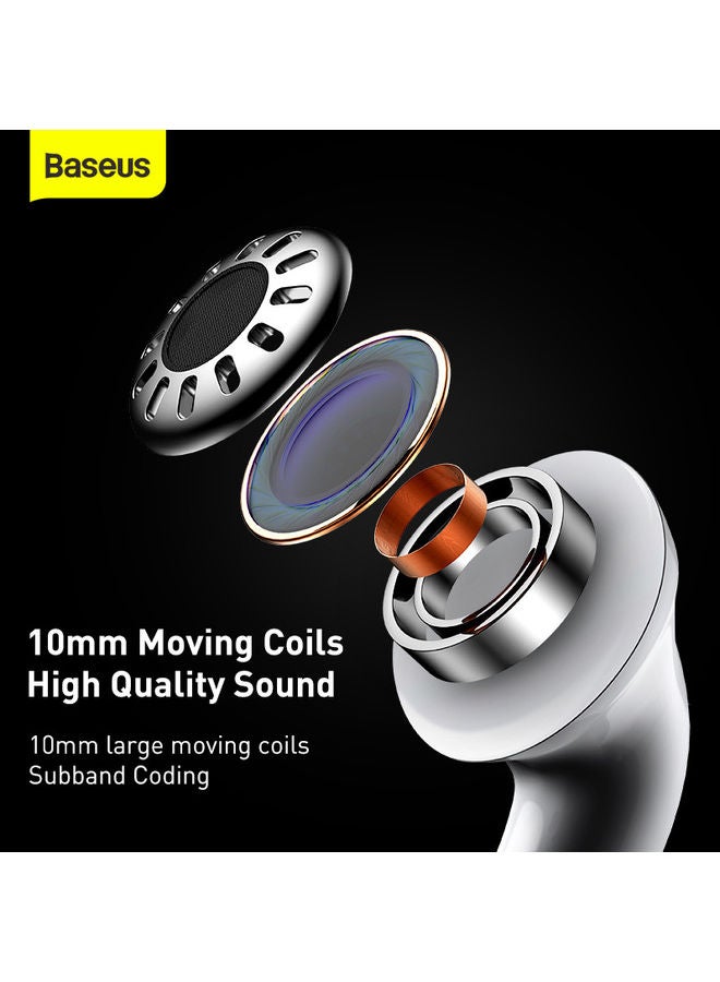 Baseus Encok W3 Wireless Bluetooth Earphone - White White
