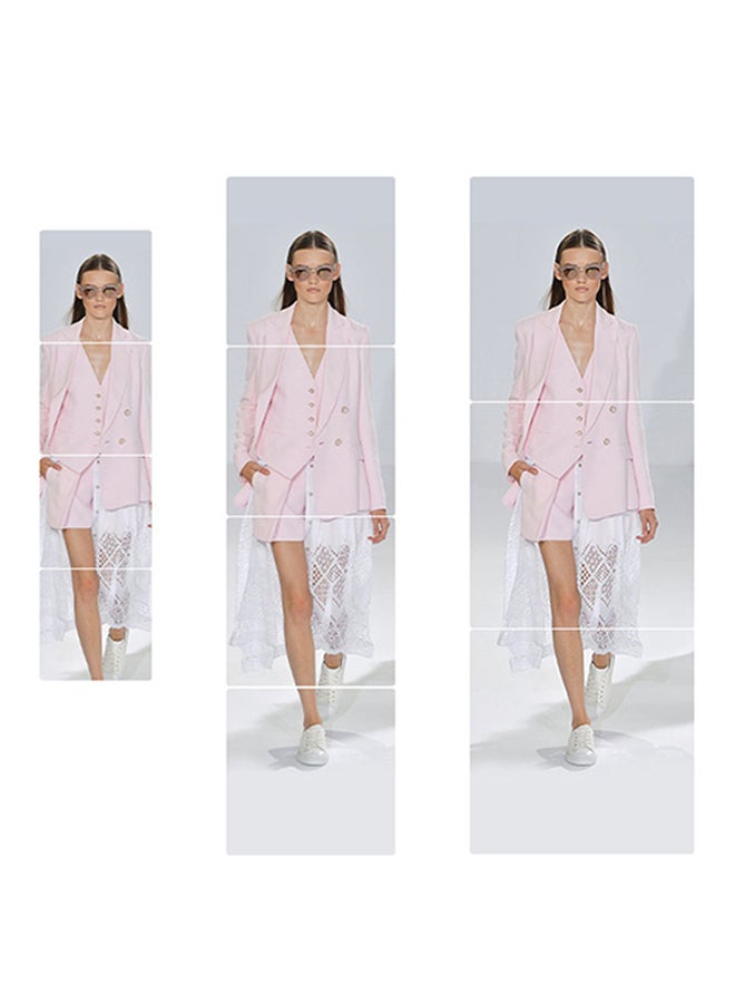 فليلي ملصق جداري بتصميم شكل مرآة من 4 قطع فضي 20x20 cm - Image 2