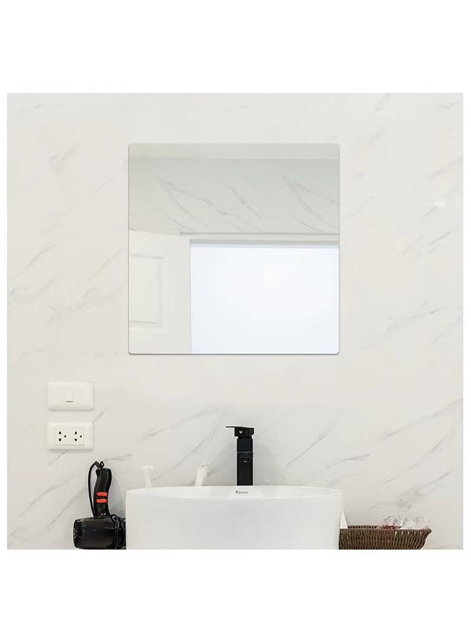 فليلي ملصق جداري بتصميم شكل مرآة من 4 قطع فضي 20x20 cm - Image 1