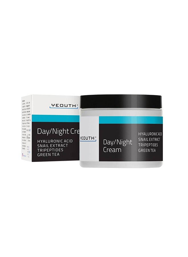 يوث كريم نهاري/ ليلي بحمض الهيالورونيك ومستخلص الحلزون والببتيدات الثلاثية