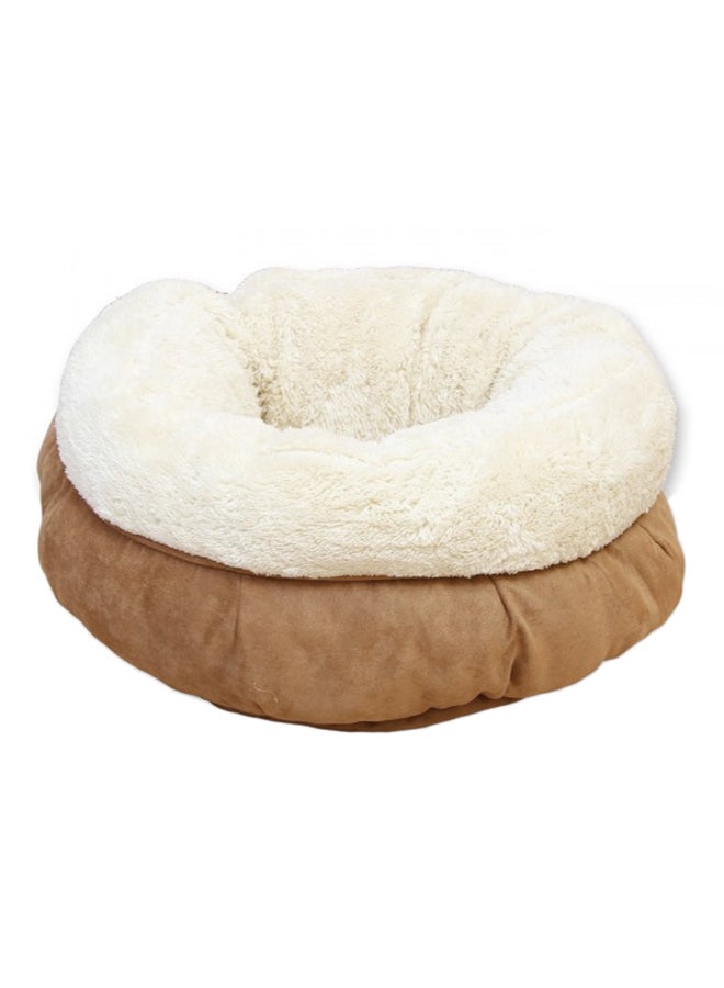 أوول فور بوز سرير للحيوانات الأليفة من جلد الغنم السويدي على شكل دونات تان 45سم