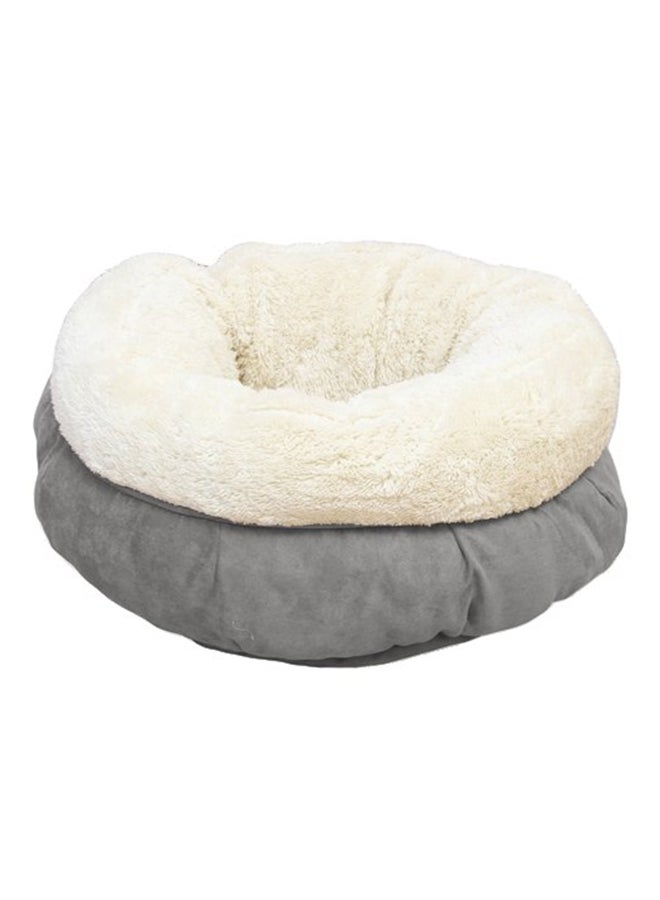 أوول فور بوز سرير للحيوانات الأليفة من جلد الغنم السويدي على شكل دونات رمادي 45سم