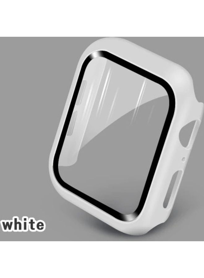 BSNL Protective Case Cover With Tempered Glass Screen Protector For 44mm Apple Watch Series 4/5/6/SE White  - Image 2
