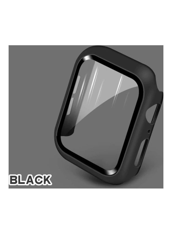 BSNL Protective Case Cover With Tempered Glass Screen Protector For 44mm Apple Watch Series4/5/6/SE Black  - Image 2