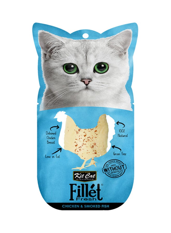 كيت كات طعام فيليه للحيوانات الأليفة بالدجاج الطازج والسمك المدخن متعدد الألوان 30جرام