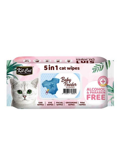 5 In 1 Pet  Wipes Baby Powder Multicolour 20cm