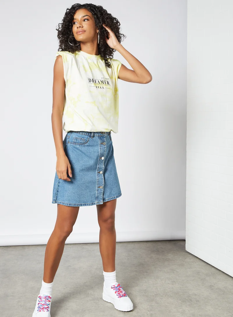 Sivvi x GenM Tie Dye Print Top Yellow
