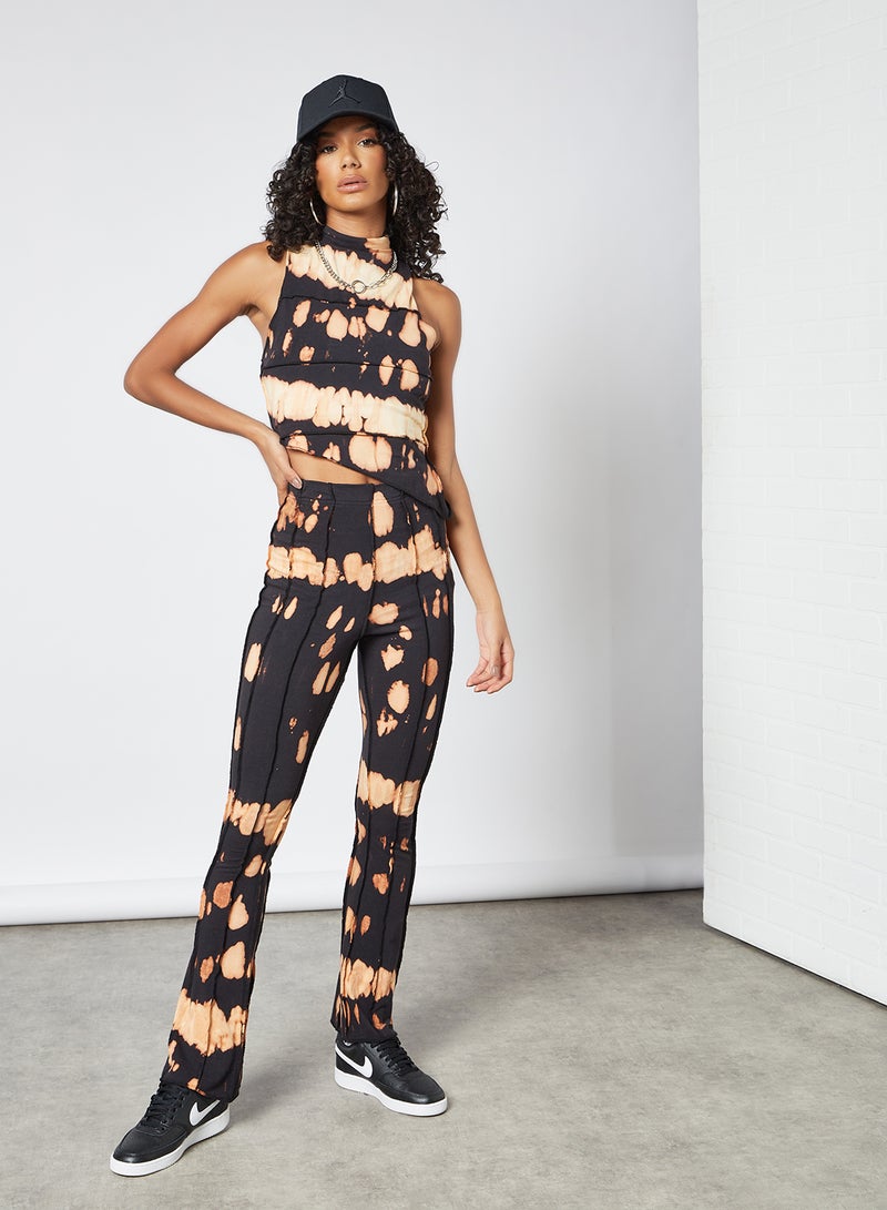 Sivvi x GenM - Tie Dye Flared Pants Black - Image 1