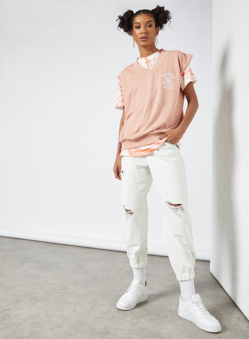 Sivvi x GenM Oversized Varsity Pullover Light Pink  - Image 2