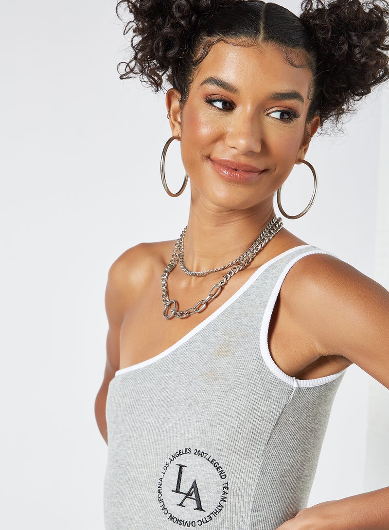 Sivvi x GenM - One Shoulder Mini Dress Grey - Image 1