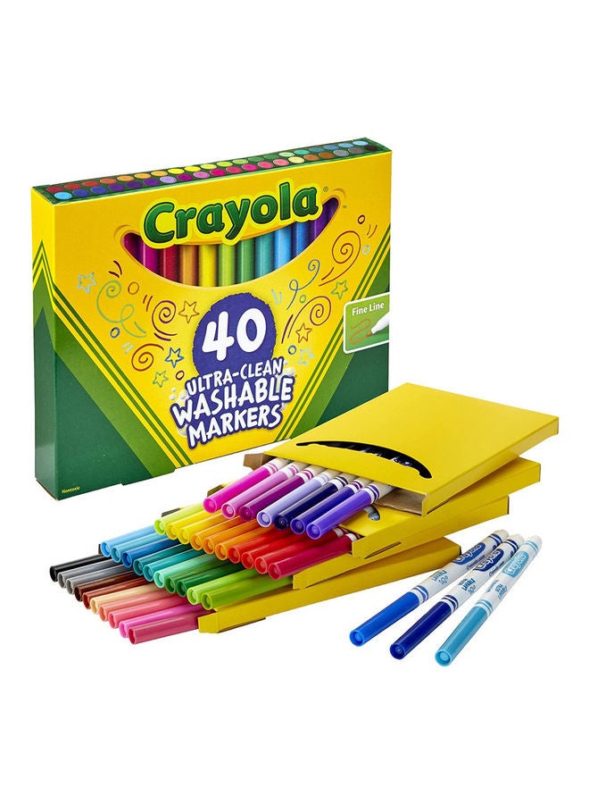 كرايولا مجموعة أقلام ماركر قابلة للغسل بتركيبة ألترا كلين متعدد الألوان - Image 1