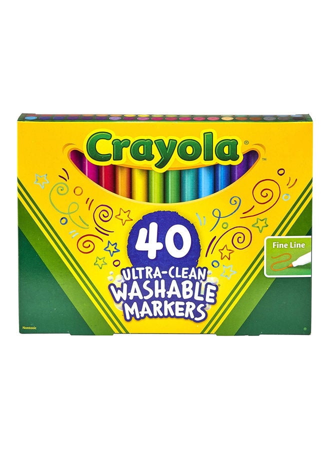 كرايولا مجموعة أقلام ماركر قابلة للغسل بتركيبة ألترا كلين متعدد الألوان - Image 2