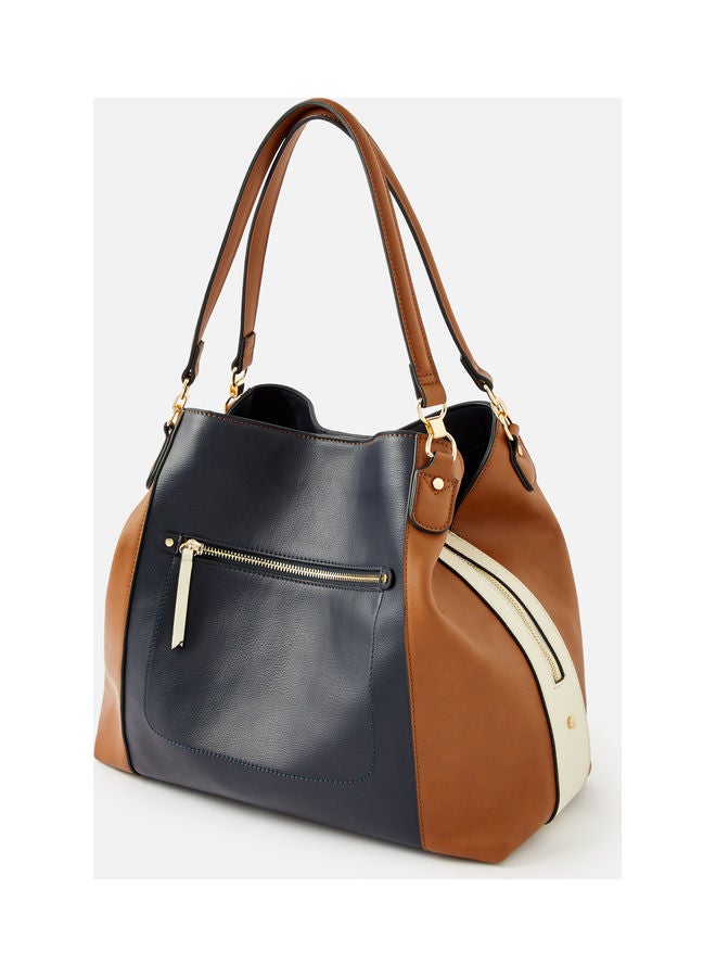 Accessorize - Brooklyn Casual Shoulder Bag Blue/Brown - Image 1