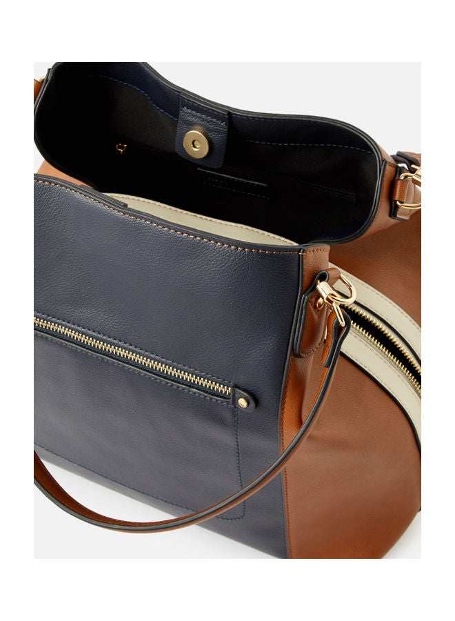 Accessorize - Brooklyn Casual Shoulder Bag Blue/Brown - Image 1