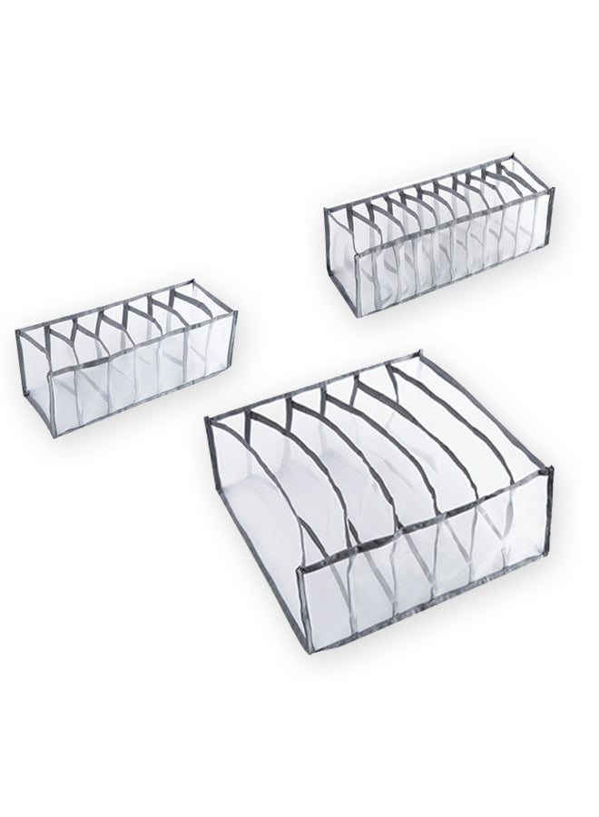 Generic - 3-Piece Underwear Organizer Set Grey - Image 1