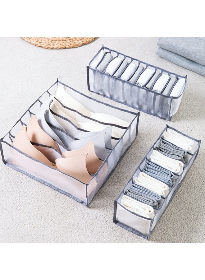 Generic - 3-Piece Underwear Organizer Set Grey - Image 1