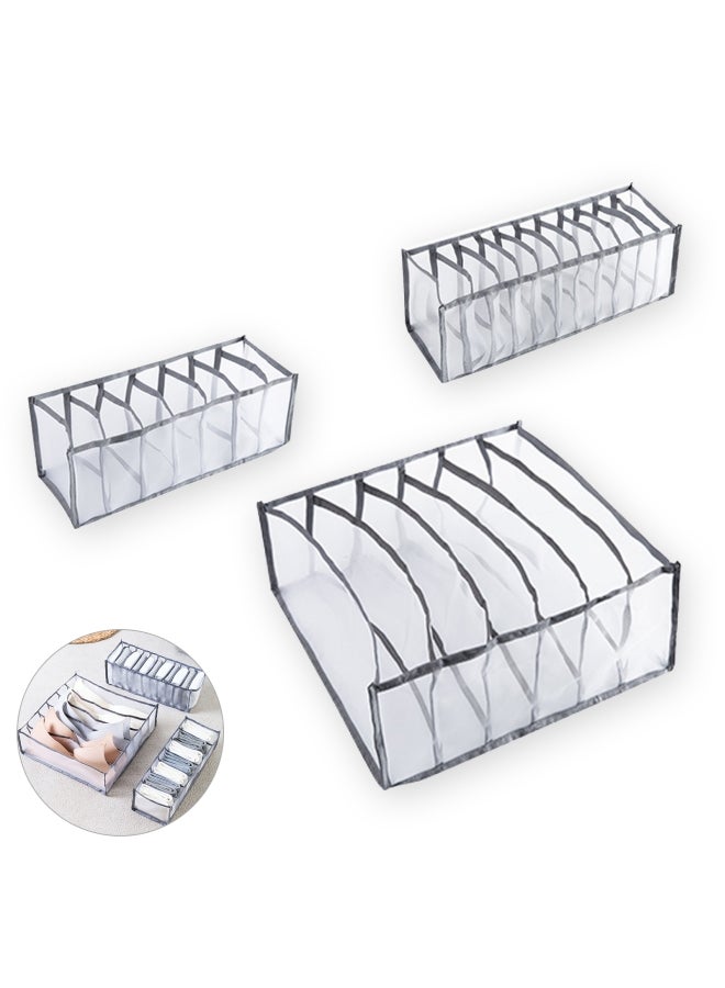 Generic - 3-Piece Underwear Organizer Set Grey - Image 1