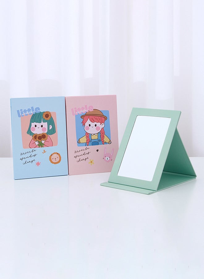 XIMI VOGUE - Little Girl Print Foldable Table Mirror Pink - Image 1