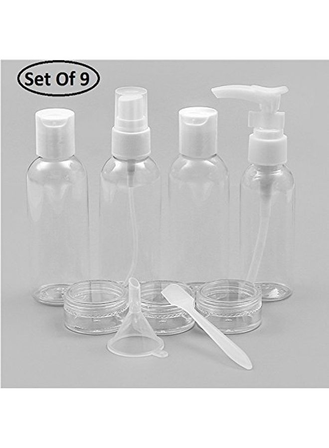 EMNDR 9-Pack Portable Empty Bottles Kit for Makeup Cosmetic Clear - Image 2