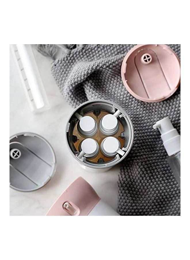 MOHANKHEDA Multifunction 4-in-1 Travel Dispenser Bottle Set for Make-Up White/Grey - Image 3