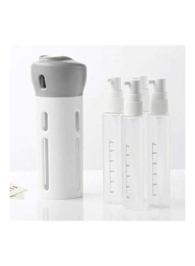 MOHANKHEDA Multifunction 4-in-1 Travel Dispenser Bottle Set for Make-Up White/Grey - Image 5