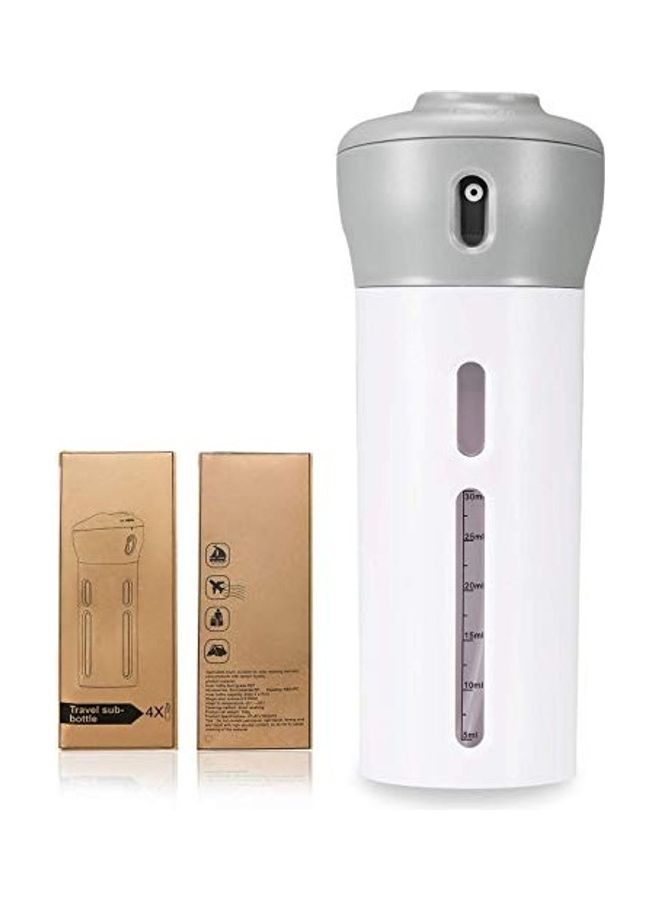 MOHANKHEDA Multifunction 4-in-1 Travel Dispenser Bottle Set for Make-Up White/Grey - Image 1