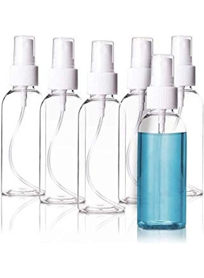 STORE77 6-Piece Refillable Spray Bottles for Makeup Clear/White  - Image 1