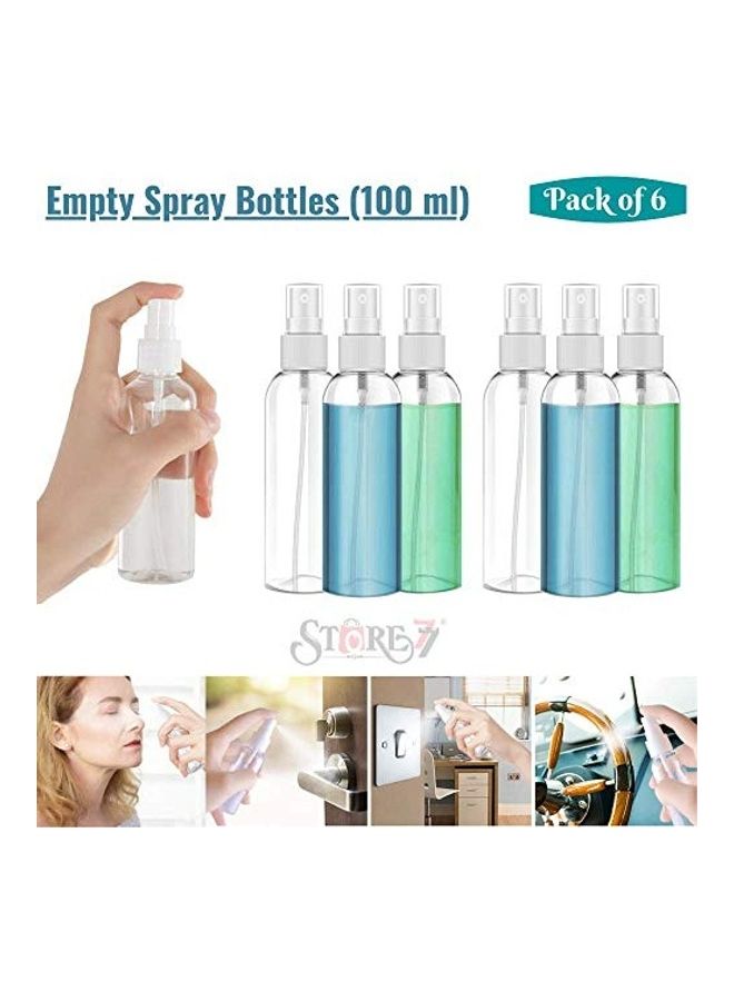 STORE77 6-Piece Refillable Spray Bottles for Makeup Clear/White  - Image 2