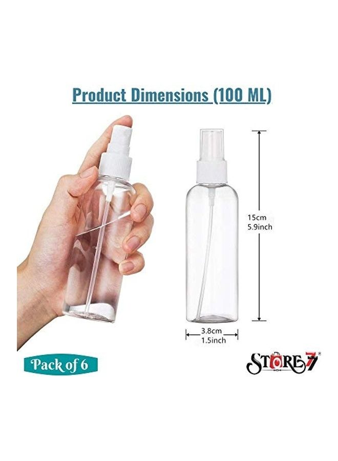 STORE77 6-Piece Refillable Spray Bottles for Makeup Clear/White  - Image 3