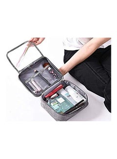 EZLOOT Multi-Functional Travel Cosmetic Makeup Handbag Grey  - Image 3