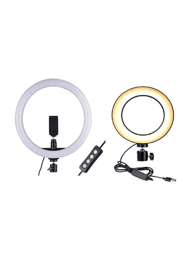 زوج مصابيح حلقية لتسجيل الفيديو المباشر. أسود/ أبيض/ أصفر