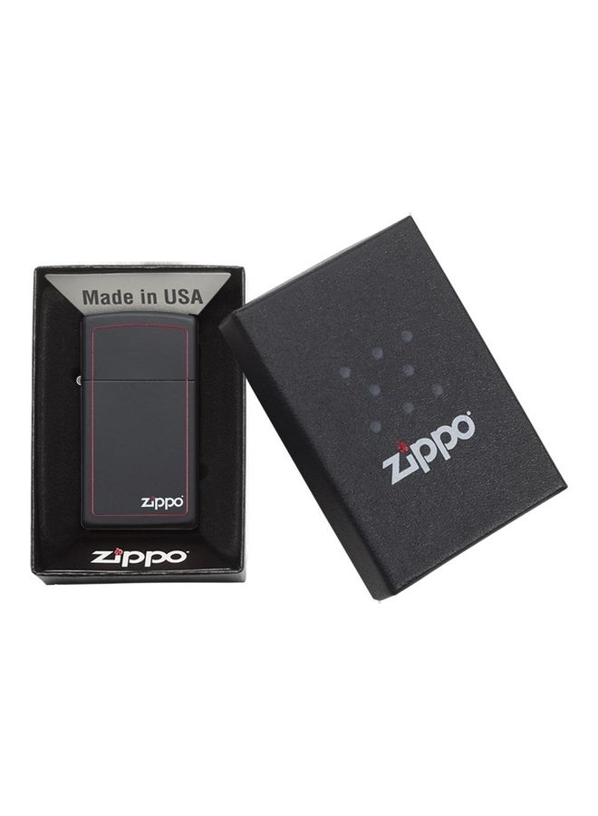 Zippo - Slim Black Matte with Red Border with Zippo Logo Windproof Lighter 2.25inch - Image 1