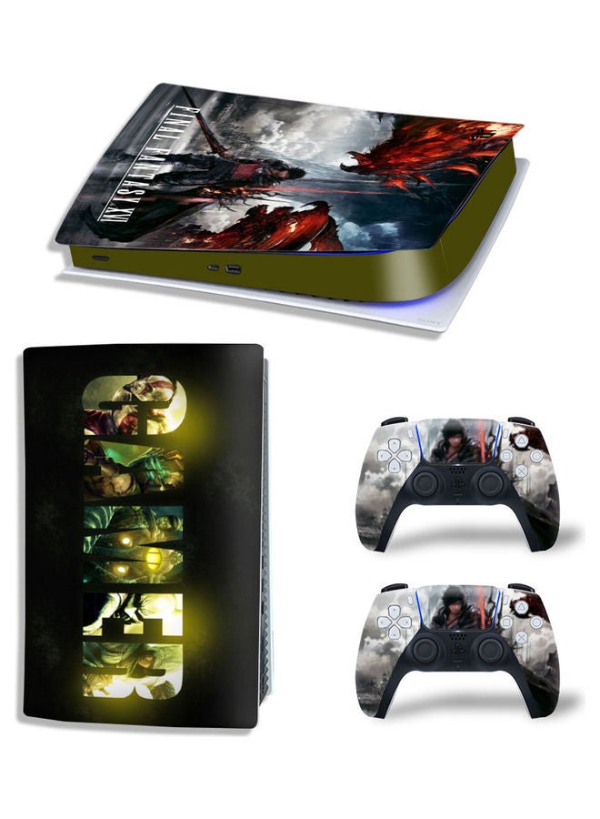 روك بو طقم ملصقات مطبوع لجهاز الألعاب وذراع التحكم لجهاز بلاي ستيشن 5 إصدار قارئ الأقراص - Image 1