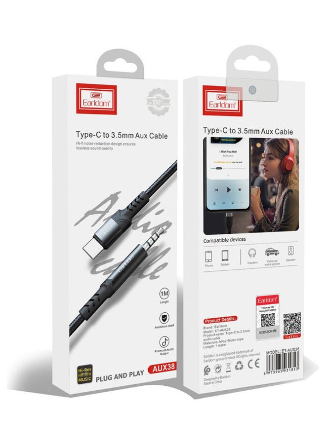 أيرلدوم كابل Type C Aux أسود - Image 1