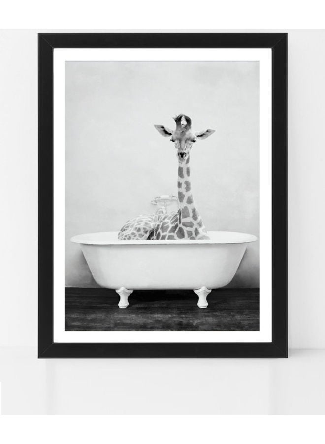 Boomah Accessories Giraffe in a Bathtub Animal Poster with Frame Black/White 30x40cm 