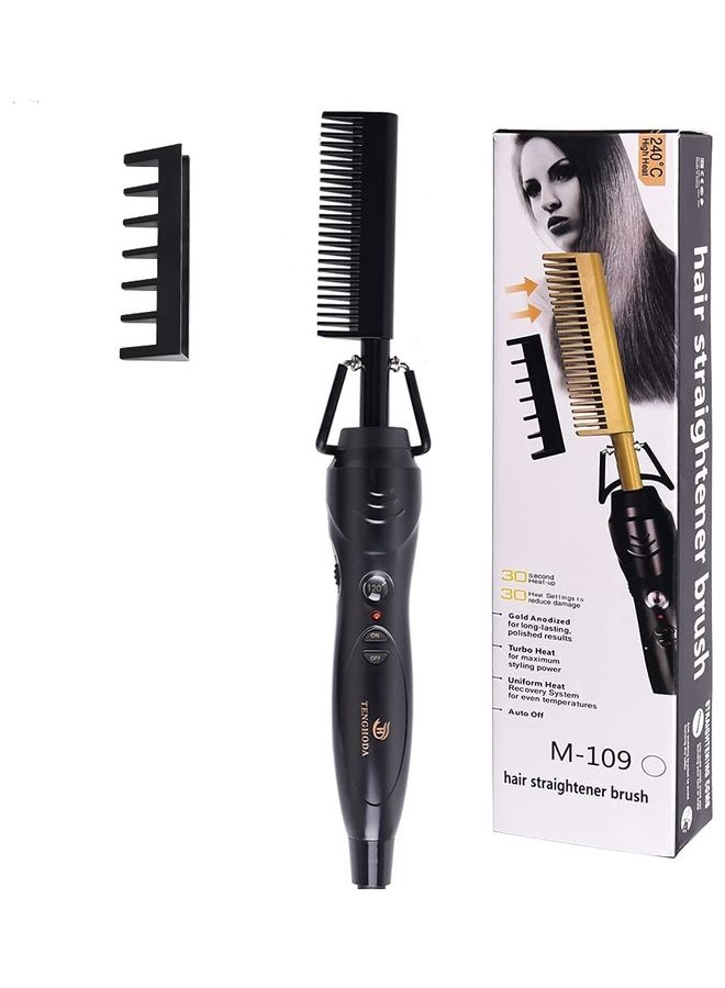 Professional Hair Straightener Comb Black - Image 1
