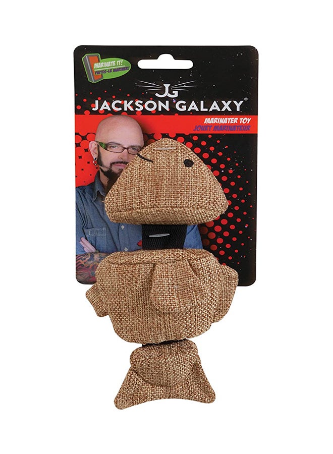 Pet Mate - Jackson Galaxy Marinater Toy Sliding Fish Brown 12grams - Image 1
