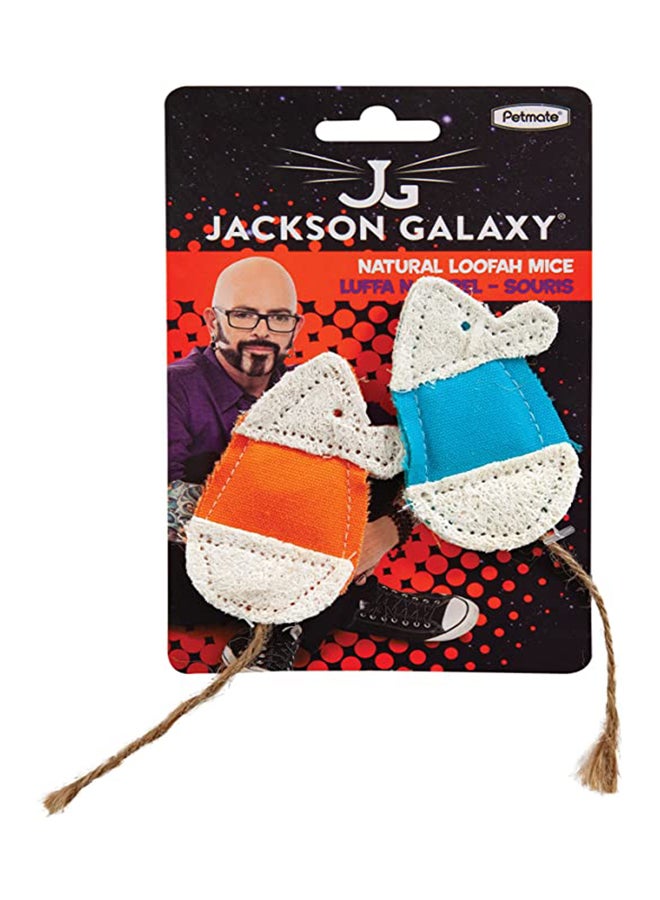 Pet Mate 2-Piece Jackson Galaxy Natural Loofah Crackle Mice Multicolour 12grams 