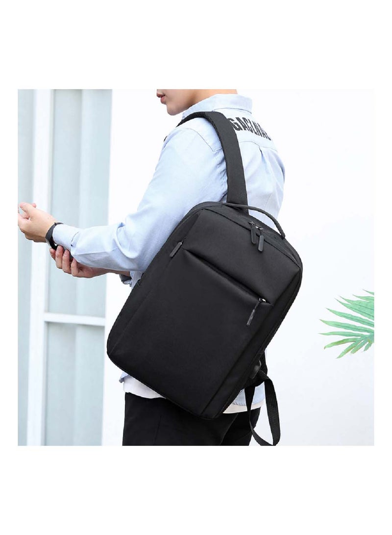 Casual Simple Backpack Black  - Image 4
