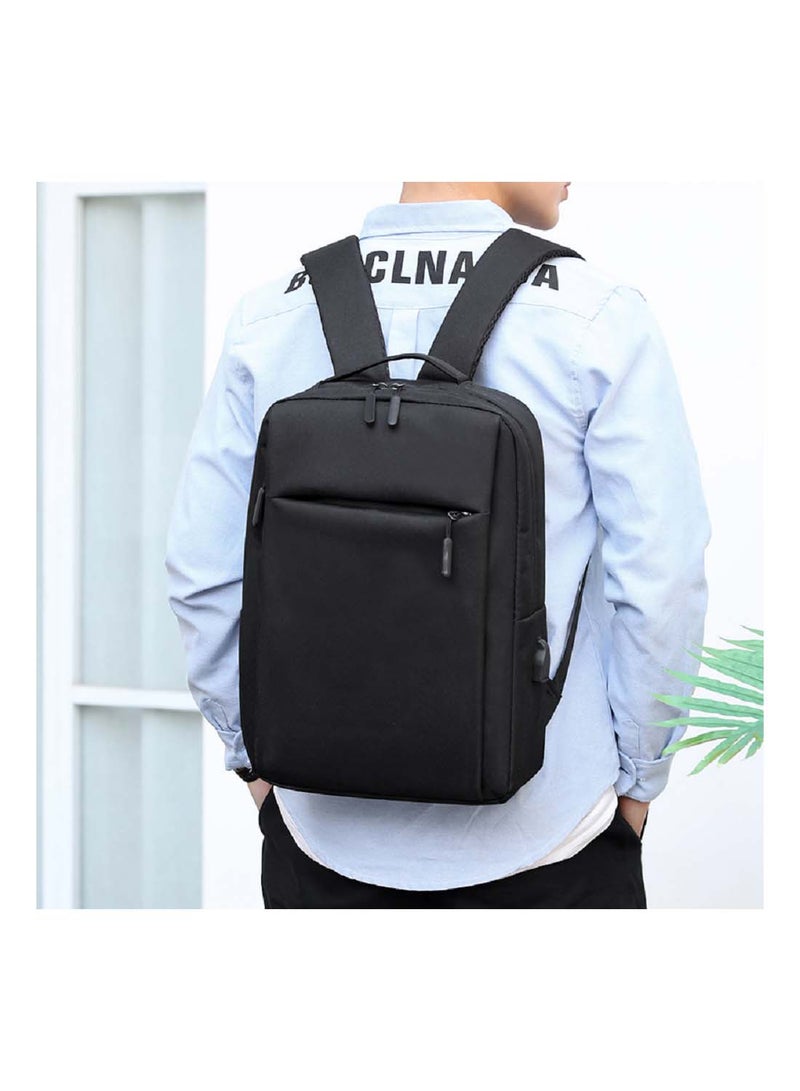 Casual Simple Backpack Black  - Image 5
