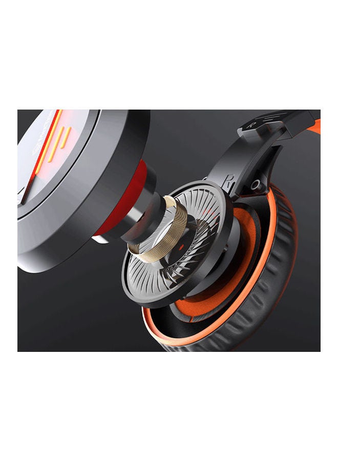 Meetion Stereo Gaming Headset With Mic Black Orange Lightweight Backlit - Image 2