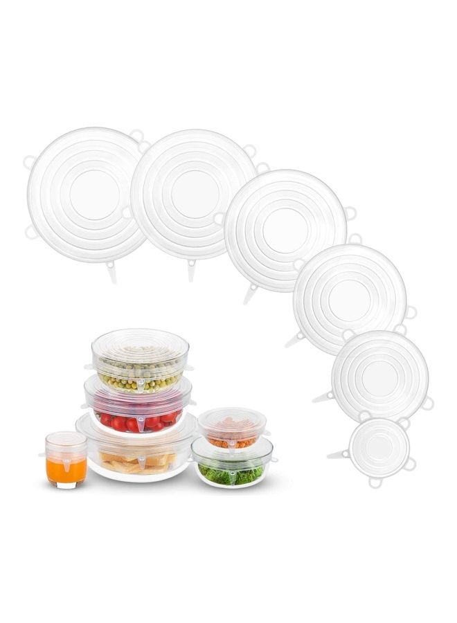 Pack Of 6 Silicone Food Covers Clear 20.5*20.5cm - Image 1