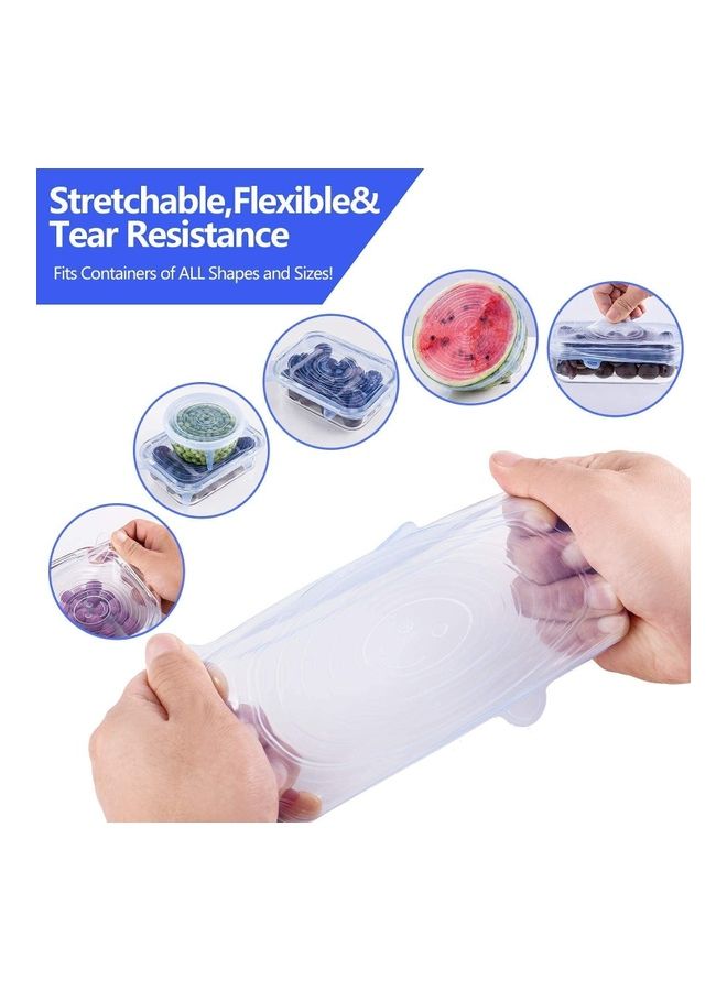 Pack Of 6 Silicone Food Covers Clear 20.5*20.5cm - Image 2