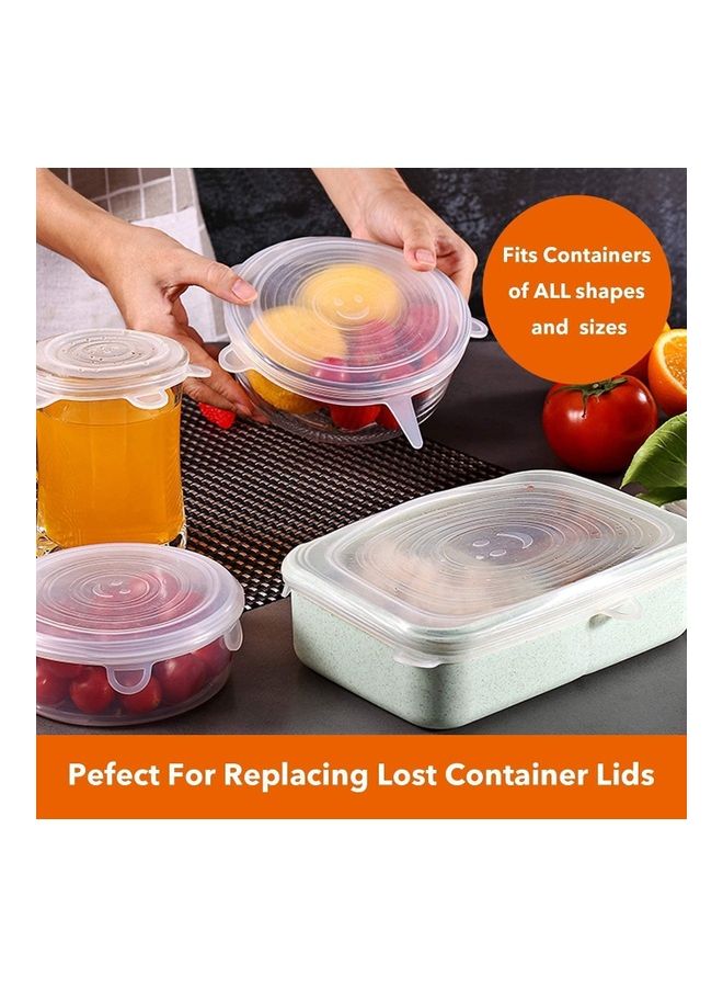 Pack Of 6 Silicone Food Covers Clear 20.5*20.5cm - Image 4